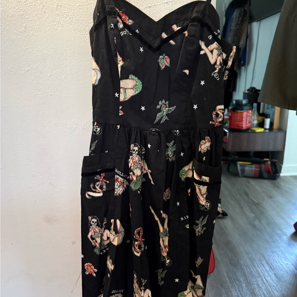 Hell Bunny Pink Tan Strapless Sundress